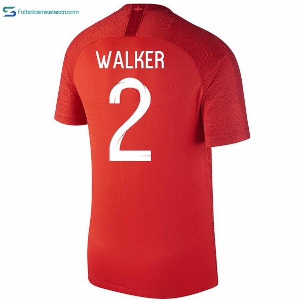 Camiseta Inglaterra 2ª Walker 2018 Rojo